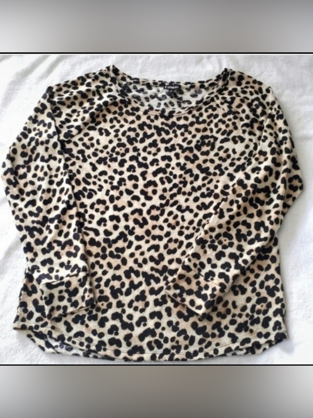Express Leopard Print Shirt Large Beige/Black